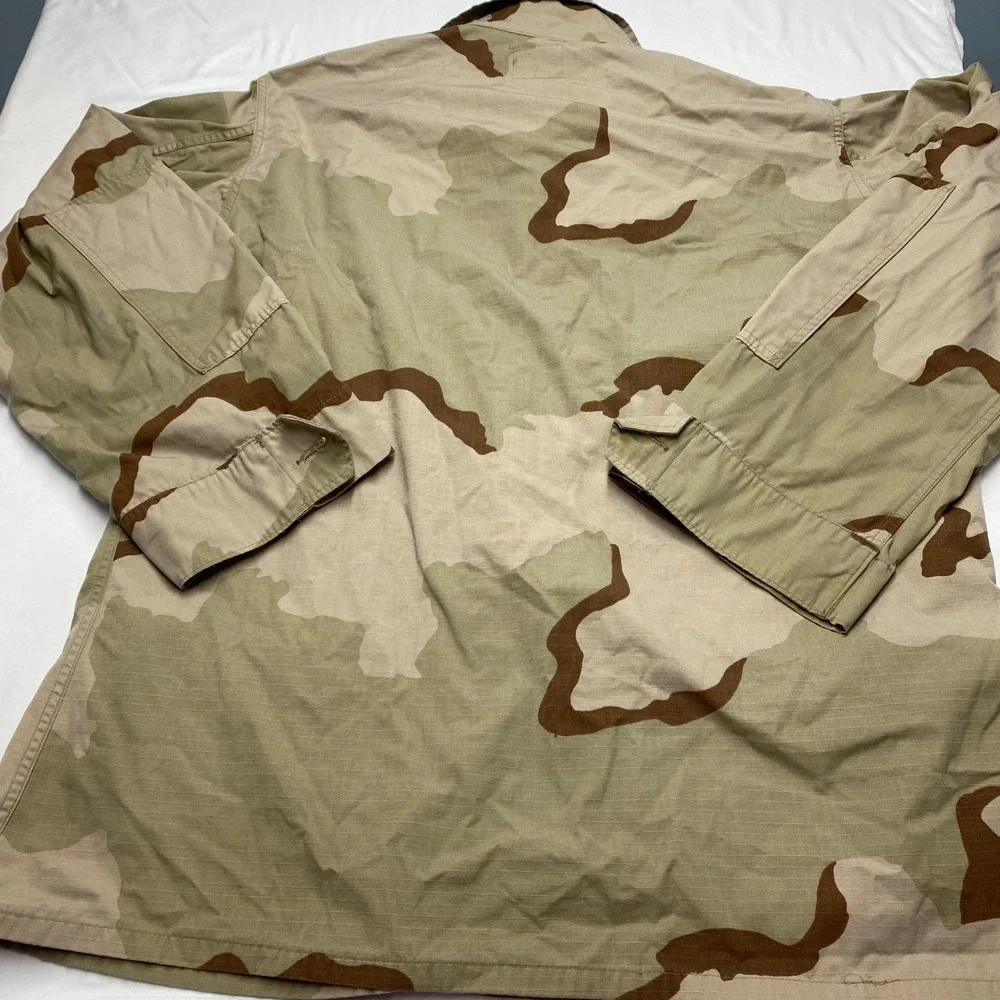 US Air Force Desert Camo BDU Jacket XL Long 3 Color Coffee Stain Ripstop Coat